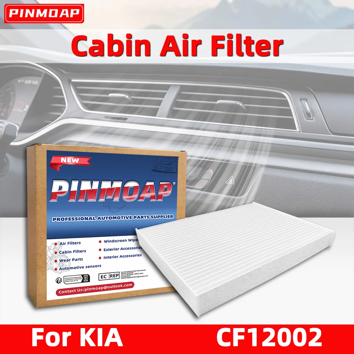 

PINMOAP 1/2/5PCS Automotive Air Conditioning Filters 97133-B2000 Suitable For KIA Soul/Soul EV Activated Carbon Filter Cartridge