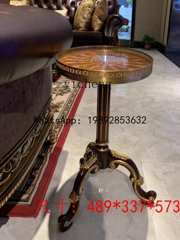 British Style Mahogany Solid Wood Oval Coffee Table Living Room Sofa Side Table Light Luxury Small Tea Table