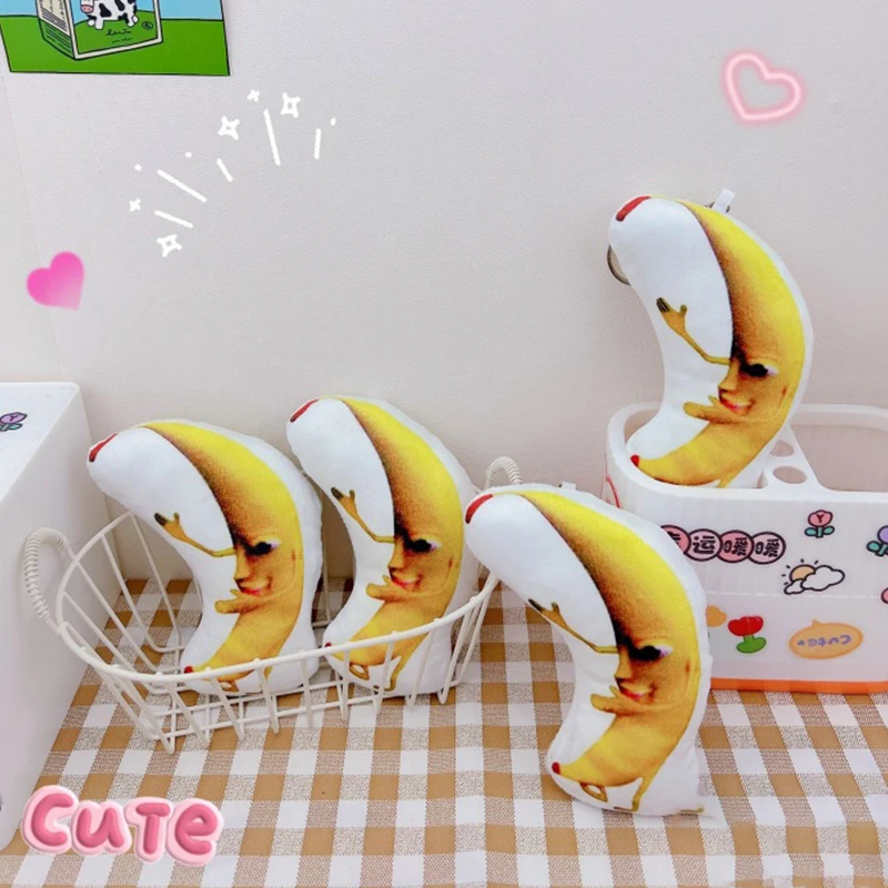 With Music Cute Big Banana Voice Keychain Banana Doll Funny Plush Banana Pendant Silly Big Banana Bag Pendant