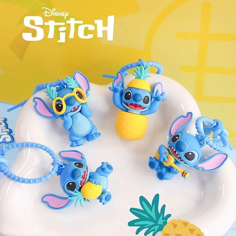 Disney Stitch animacja kreskówka na urządzenia peryferyjne zabawna torba szkolna z muzyką ananasową wisiorek pasek na rękę klamra para silikonowy brelok