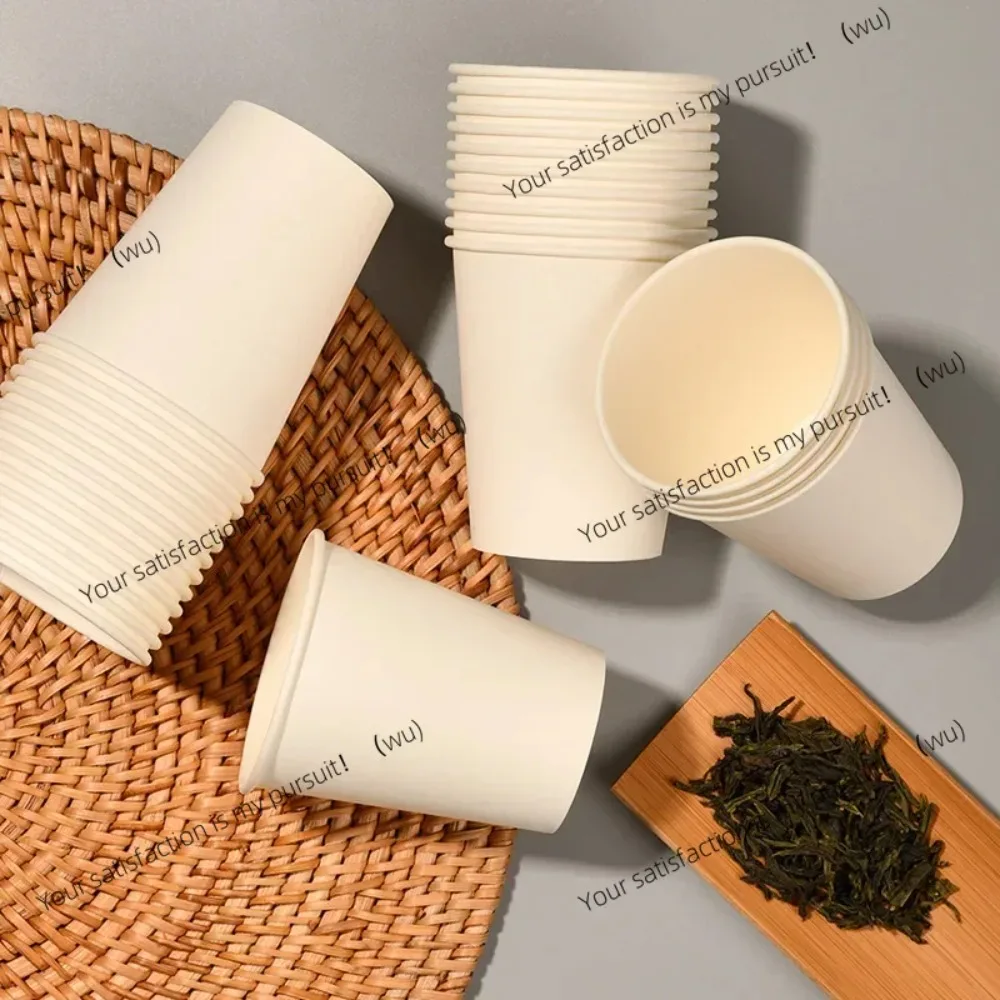 50/100PCS 210/250ml Pure White Paper Cups Disposable Coffee Tea Milk Cup Party Drinking Accessories Camping Party Supplies
