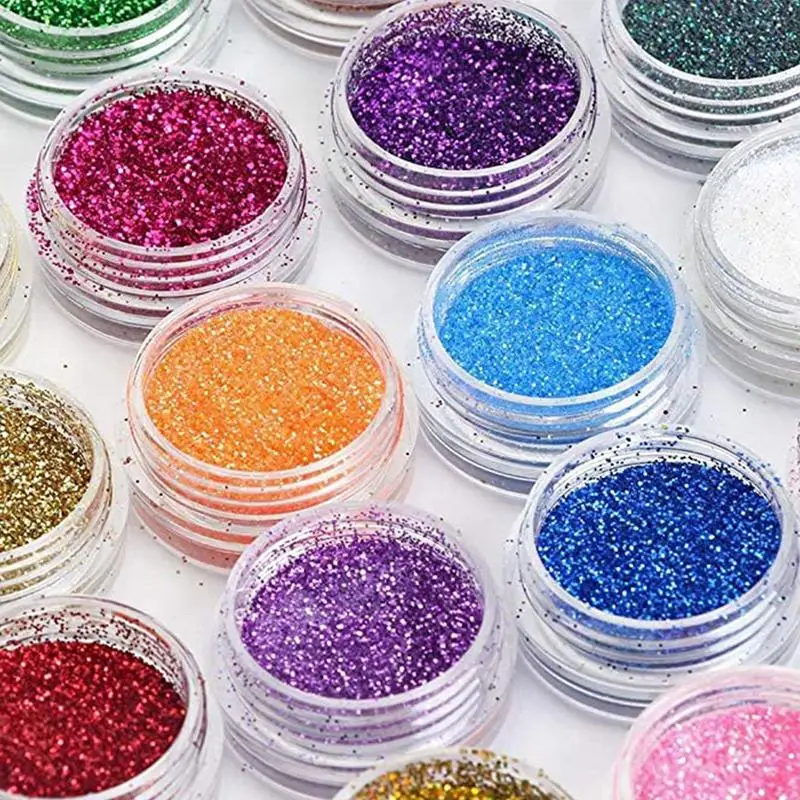 Glitter Colors Tattoo Kit With Stencil Glue Brush Makeup Glitter Body Art Design For Kids Body Painting Glitter Powder Halloween