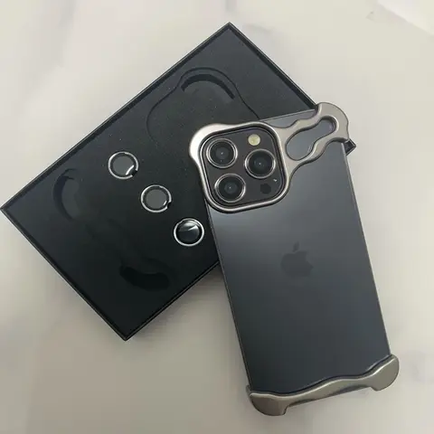 Funda de teléfono de parachoques de aleación de aluminio Irregular de lujo para IPhone 16 15 14 13 12 Pro Max 17 Air Pro lente película protectora cubierta de Metal