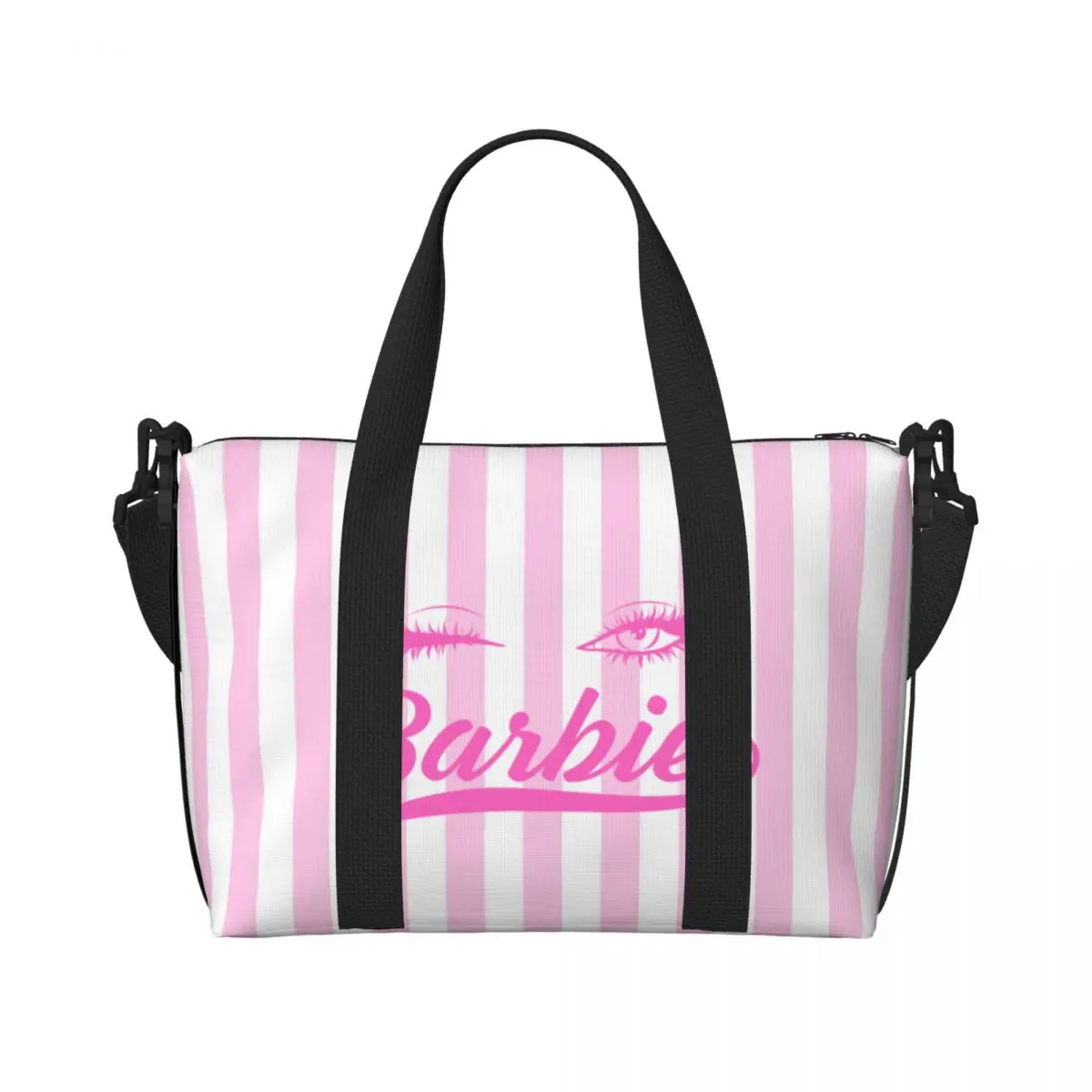 Custom Large Barbie Tote Bag Women Shopper Shoulder Gym Beach Travel Bag