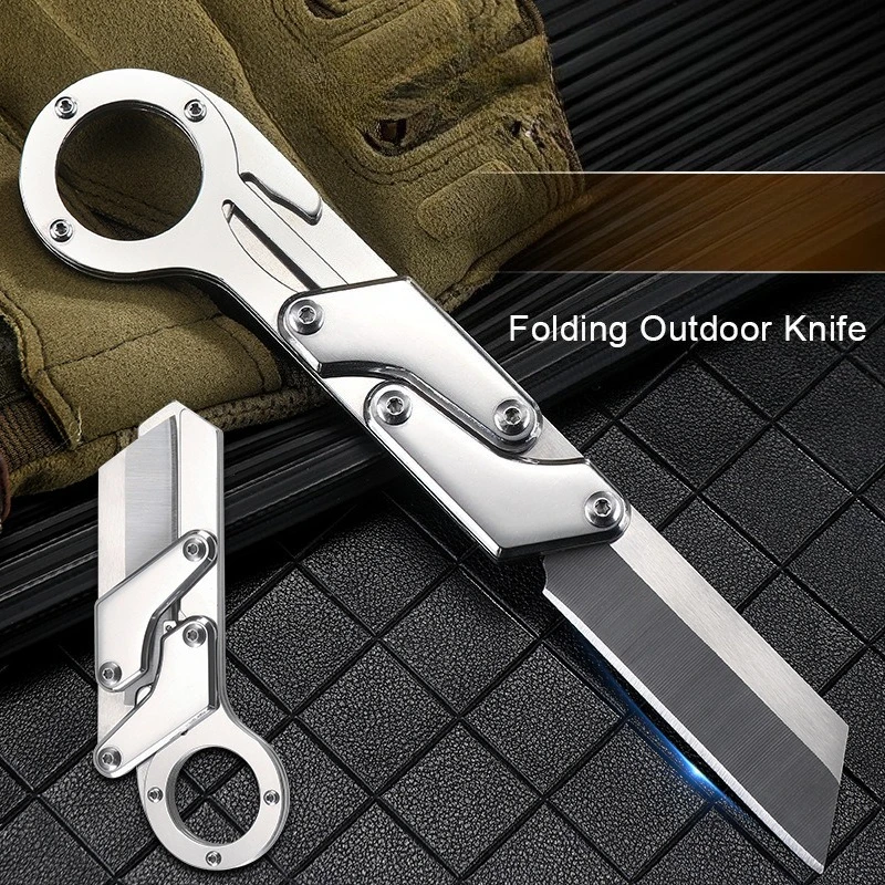 Creative-outdoor Folding Knife Full Steel Blade Sharp and Durable Barbecue Mountaineering Camping Box Opening Survival