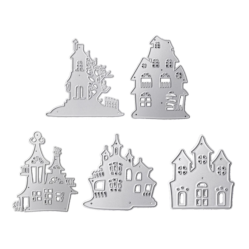 Metal Xmas Castle Cutting Dies for DIY Scrapbooking Album Paper Cards Decorative Handmade Crafts Embossing Die Cuts