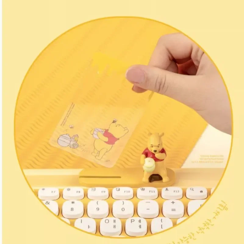 Disney 100th Anniversary Winnie the Pooh Wireless Bluetooth Keyboard Laptop Desktop Computer Anime Cartoon Silent Dual Mode Gift