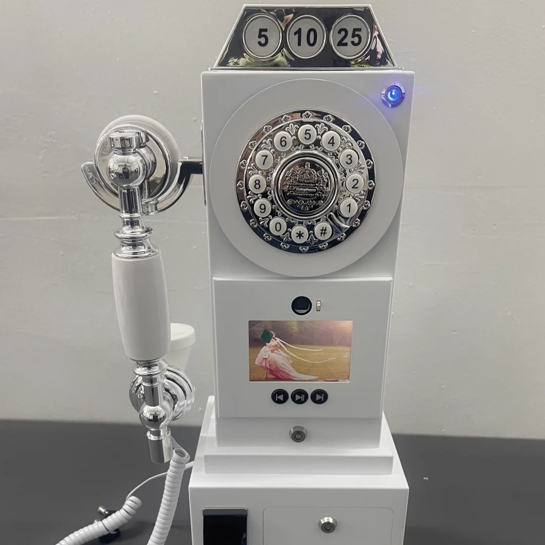 Vintage video guestbook wedding festive classical greeting message telephone view 2