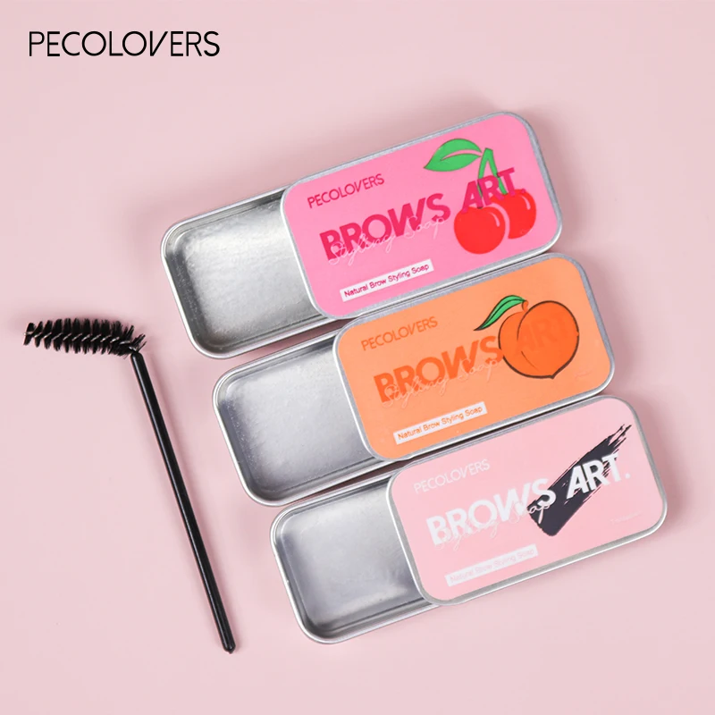 PECOLOVERS Eyebrow Styling Gel Brows Wax Sculpt Soap Waterproof Long-Lasting 3D Feathery Wild Brow Styling Makeup Eyebrow