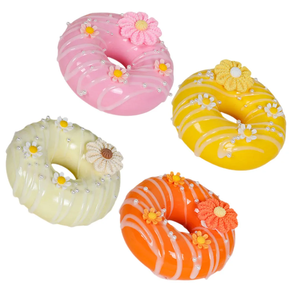

4Pcs High Simulation Artificial Doughnut PVC Food Props Realistic Fake Donut Decoration Photography Display Dessert Accessories