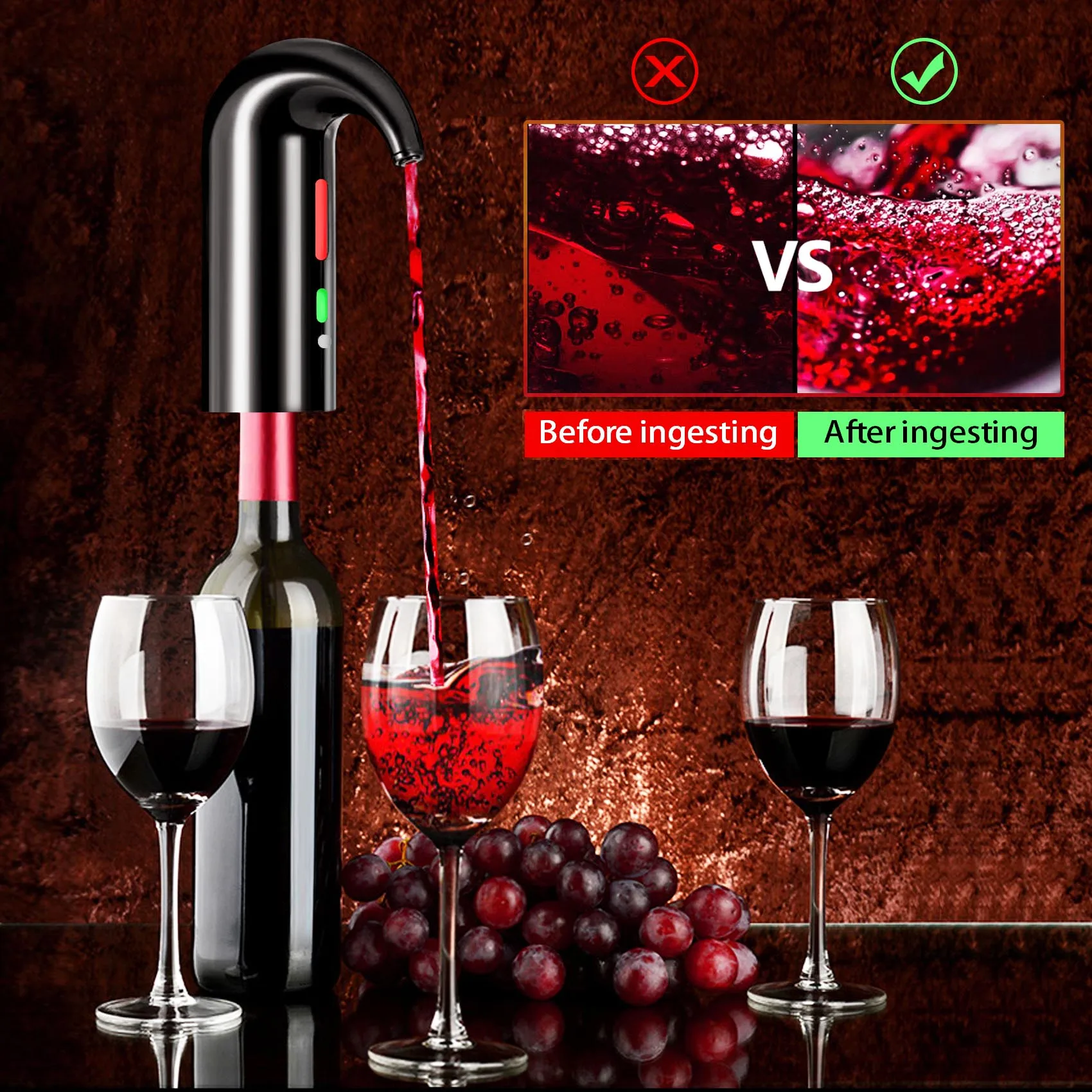 【THANKSGIVING DAY】Electric Wine Aerator Pourer, Portable Wine Decanter And Wine Dispenser Pump, Multi-Smart Automatic Filter Win