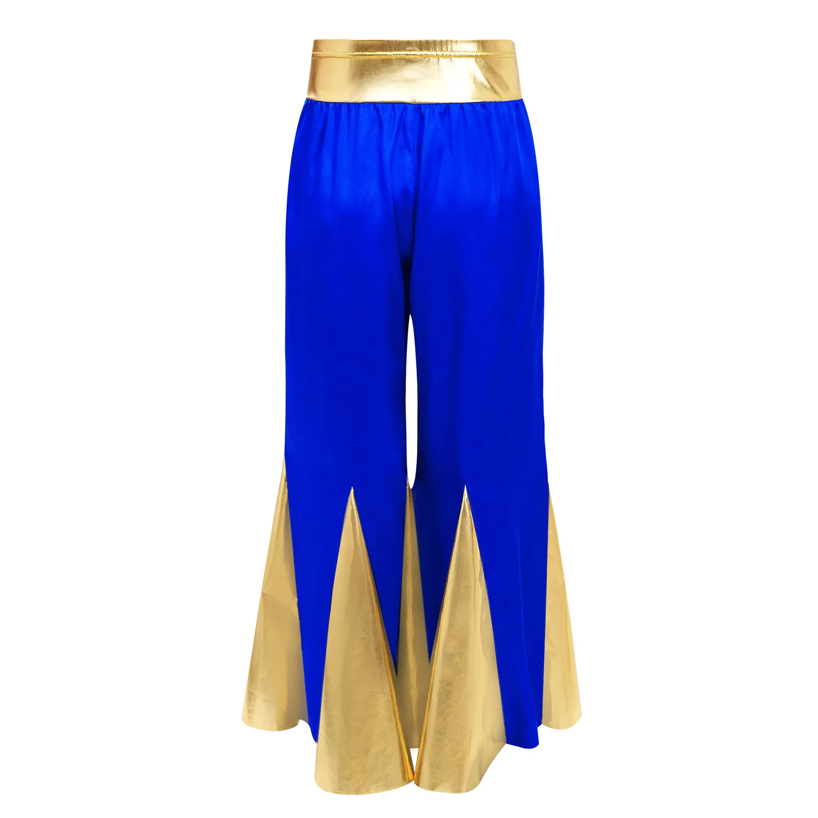 أطفال بنات العبادة الليتورجية الرقص الغنائي السراويل المعدنية اللون كتلة جرس القاع السراويل لزي أداء الكنيسة جوقة