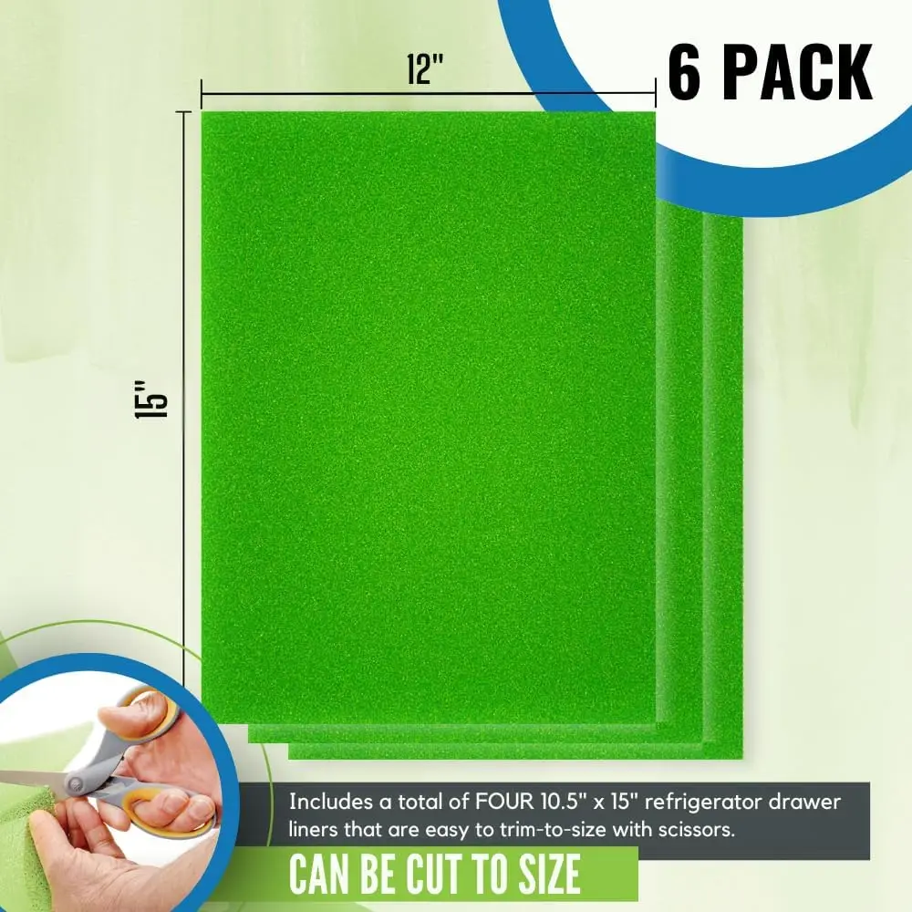 2/4/6/20 PcsRefrigerator sponge pad Fruit & Veggie Life Extender Liner for Fridge Refrigerator Shelves Prevents Spoilage