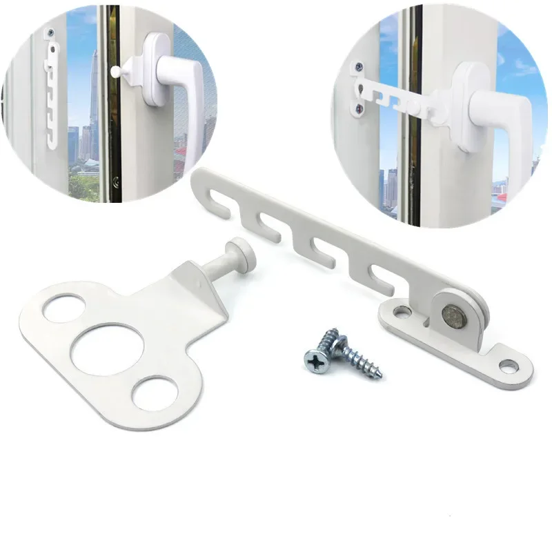 Adjustable window limiter latch position stopper Locator Wind Brace for casement window lock security safety child Protection