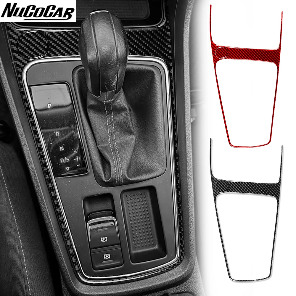 Image of Für Seat Leon MK3 2017-2019 Carbon-Faser Mittelkonsole Schalthebelrahmen Verkleidung Abdeckung Auto-Zubehör Innenraum Dekorative Aufkleber