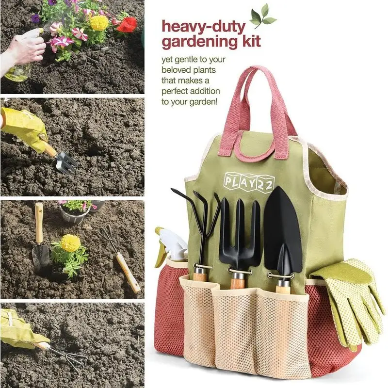 10‑Piece Heavy‑Duty Gardening Tools Set, Durable Garden Hand Tool Kit With Storage Handbag, Portable Gardening Supplies Ideal