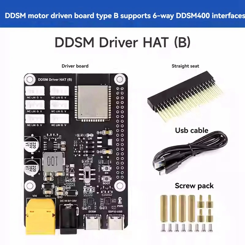 Motor Drive Board DDSM400 Motor Driver HAT WiFi Wireless Based on ESP32-WROOM-32 for-A09I