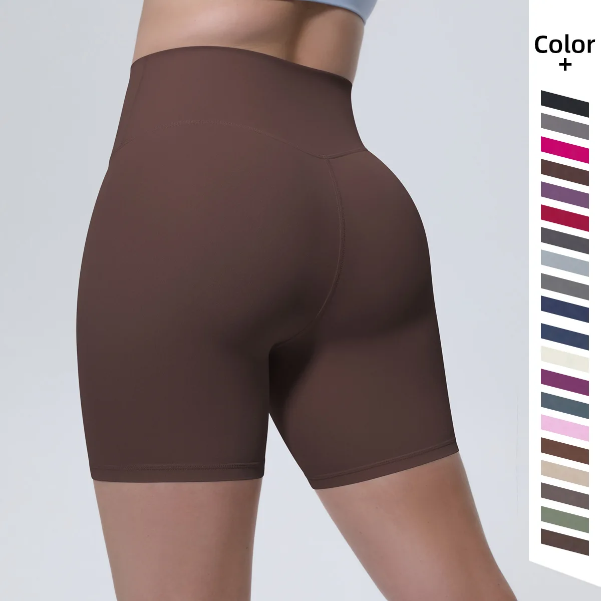 1PC Women Sports Short Yoga Legging Shorts Solid Color High Waist Fitness Shorts Quick Drying Cycling Workout Seamless Shorts