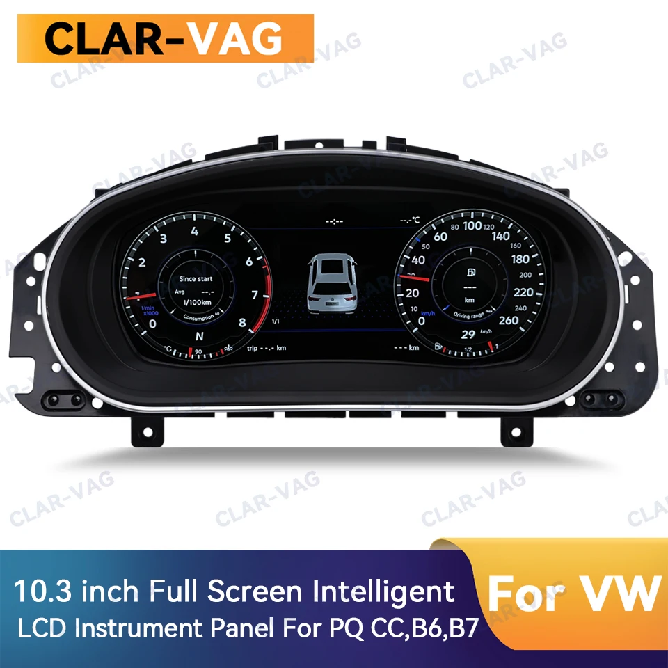 10.3 inch LCD Dashboard Panel Digital Dashboard Panel Virtual Instrument Cluster CockPit For Volkswagen PQ Magotan B6 B7 CC