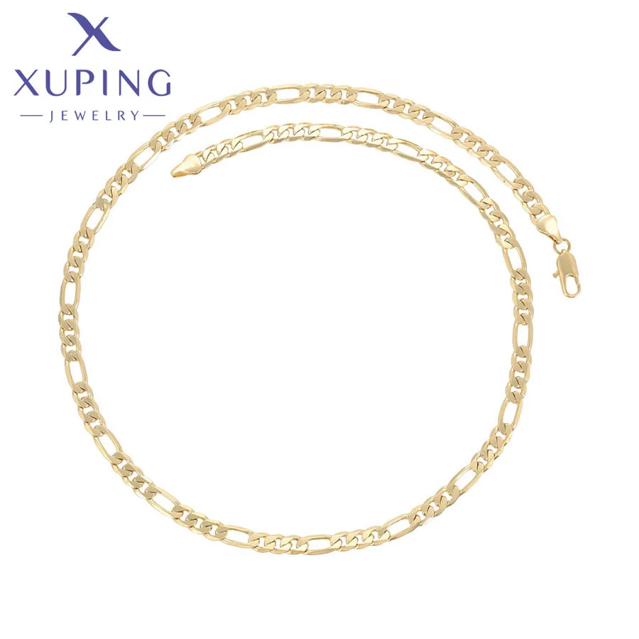 Xuping Jewelry New Arrival 55cm Simple Necklace of Light Gold Color Women Exquisite Gift X001256025