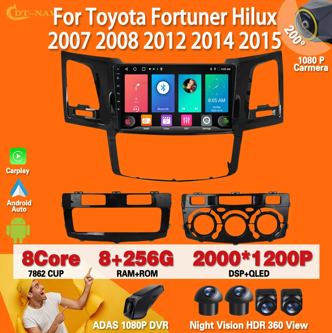 

Android 13 For Toyota Fortuner Hilux 2007 2008 2012 2014 2015 Radio Carplay Auto Radio Stereo Multimedia Player Navigation GPS