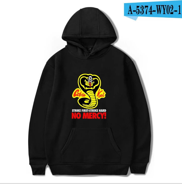 

Hot Black COBRA KAI Hoodies Sweatshirts Men Women Harajuku Hip Hop Hooded Casual COBRA KAI boys girls Comfortable pullovers Tops