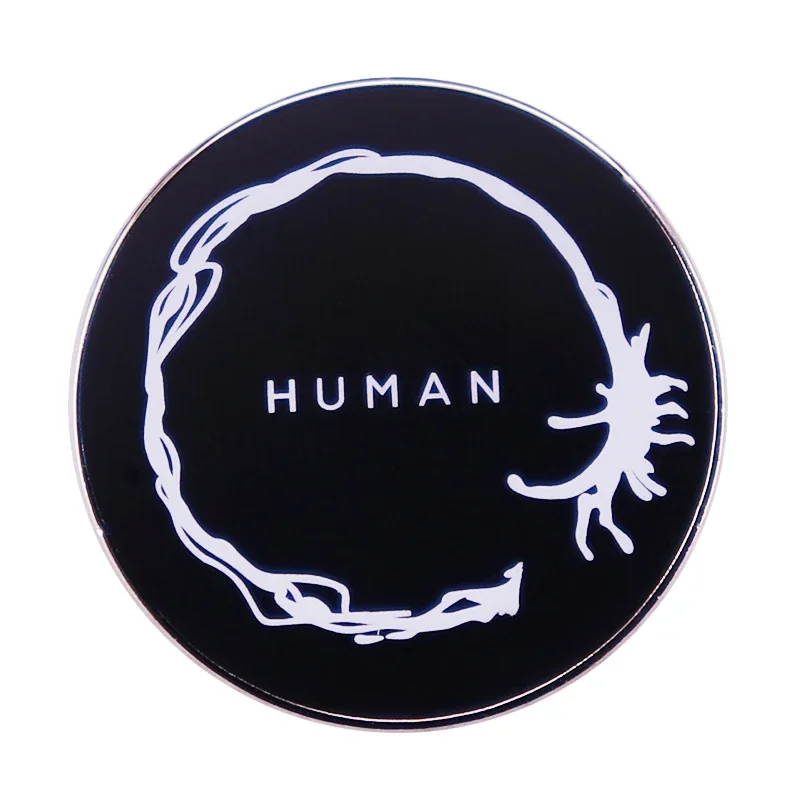 Heptap0d Human Arrival Enamel Pin SciFi Alien movie symbol Ink Language Badge Unique Jewelry Gift