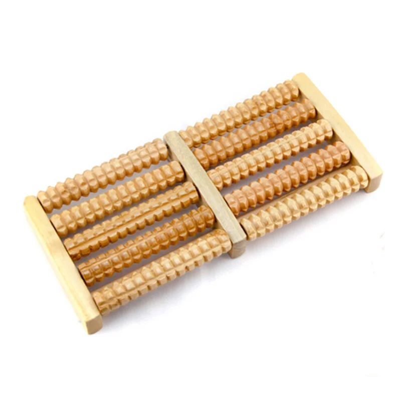 

Foot Massage Roller Five Row Wooden Foot Massager Health Tool Stress Relieving Treatment Tools