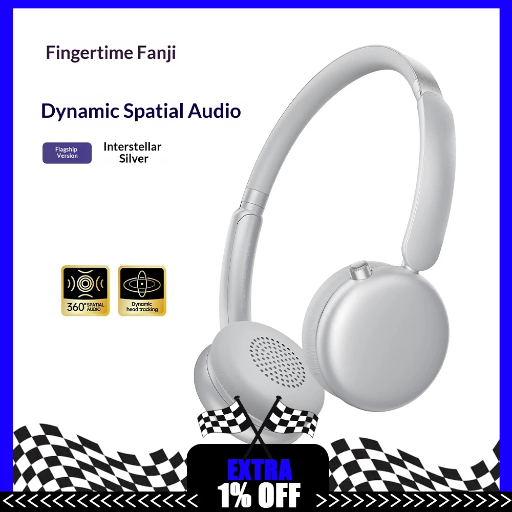 FINGERTIME Mini Go Wireless Headphones Dynamic Spatial Audio Esports Headset 52dB Depth Noise Reduction Endurance For 120 Hours