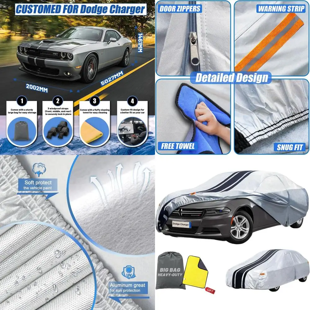 

Tailored Car Cover for 2006-2025 Dodge Charger & 2008-2025 Challenger - Waterproof, All-Weather Protection for Outdoor Use