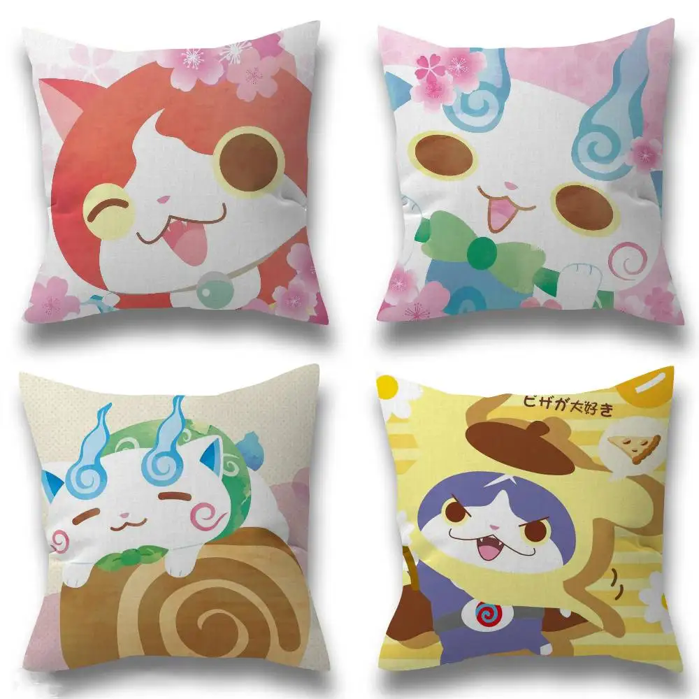 Anime Yokai Cute Watch   Maple Design Cushion Cover Happy Autumn Harvest decor Holiday Decorati Pillow Cover