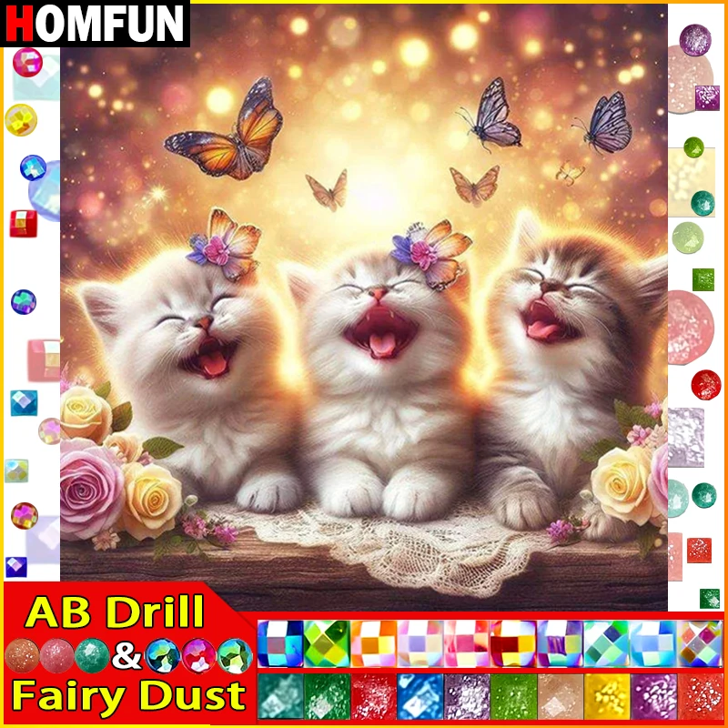 HOMFUN Fairy Dust AB Rhinestone Painting Crystal Decor Diy Diamond Painting 