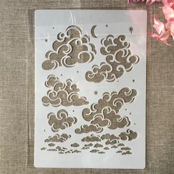 A4 29cm Cloud Moon Star DIY Layering Stencils Wall Painting Scrapbook Coloring Embossing Album Decorative Template