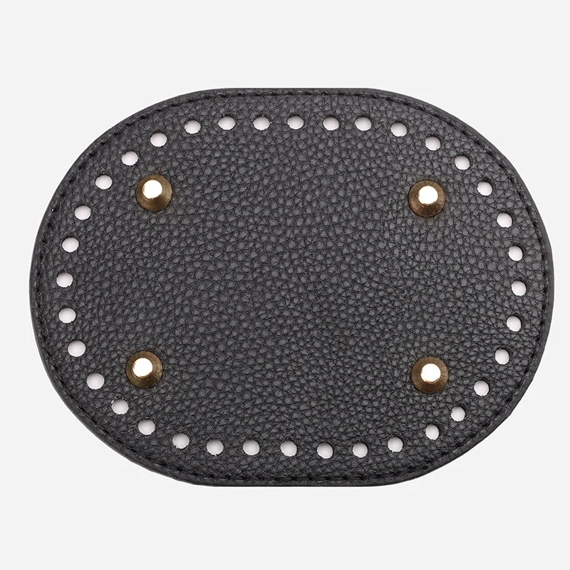 

14x11cm Oval Bottom for Knitted Bag Litchi leather Bag Base Handmade Bottom With Holes Diy Crochet Bag Bottom accessories