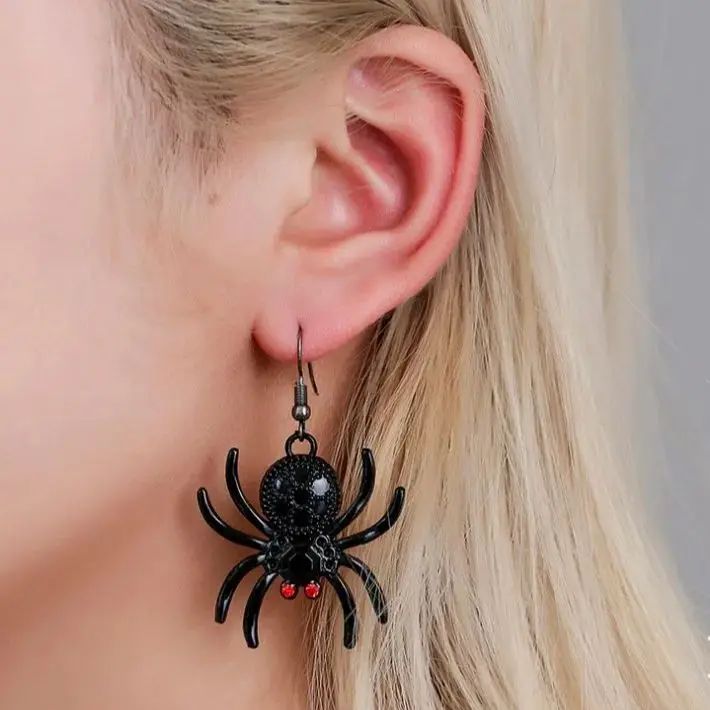 New spider pendant stud earrings exaggerated and cute halloween earrings funny gifts for women girl