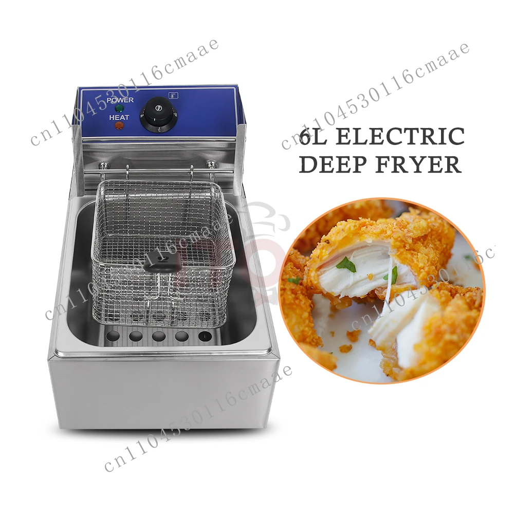 Suitable for commercial electric stainless steel fryer 220V restaurant use 6L for household and small business use