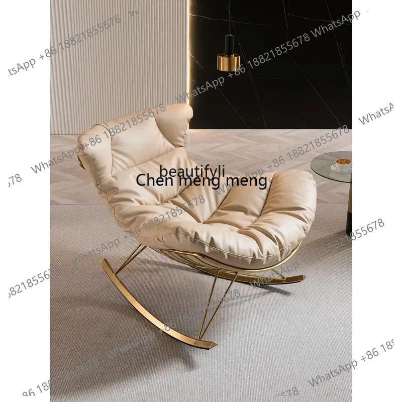 new zqEuropean-Style Balcony Lazy Rocking Chair Recliner Home Rocking Chair Living Room Leisure Single-Seat Sofa Chairss 26