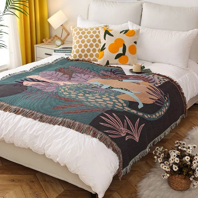 

Illustration Throw Blanket for American Sofa Bed Foot Camping Nap Picnic Outdoor Leisure