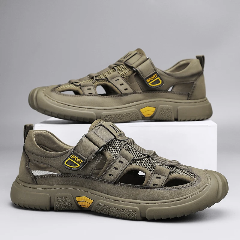 

Men's Summer Sandals 2024 Luxury Casual Sports Hiking Shoes For Men Comfortable Mesh Barefoot Outdoor Fashion Walking Sandals