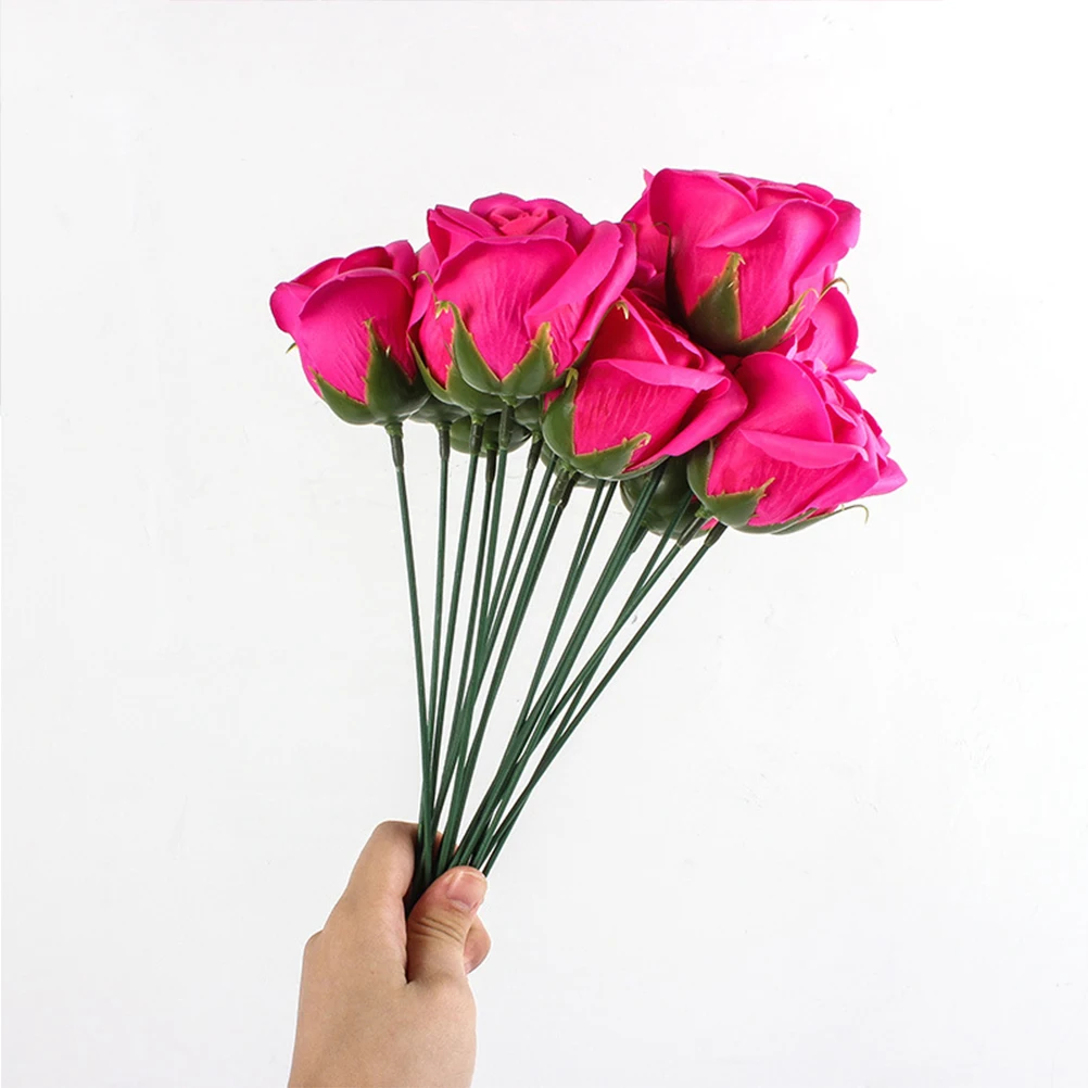 200 Peças de Hastes de Flores Artificiais de Papel Duráveis e Resistentes ao Desgaste para Arranjos Florais DIY em Casamentos, Casa, Jardim e Escritório