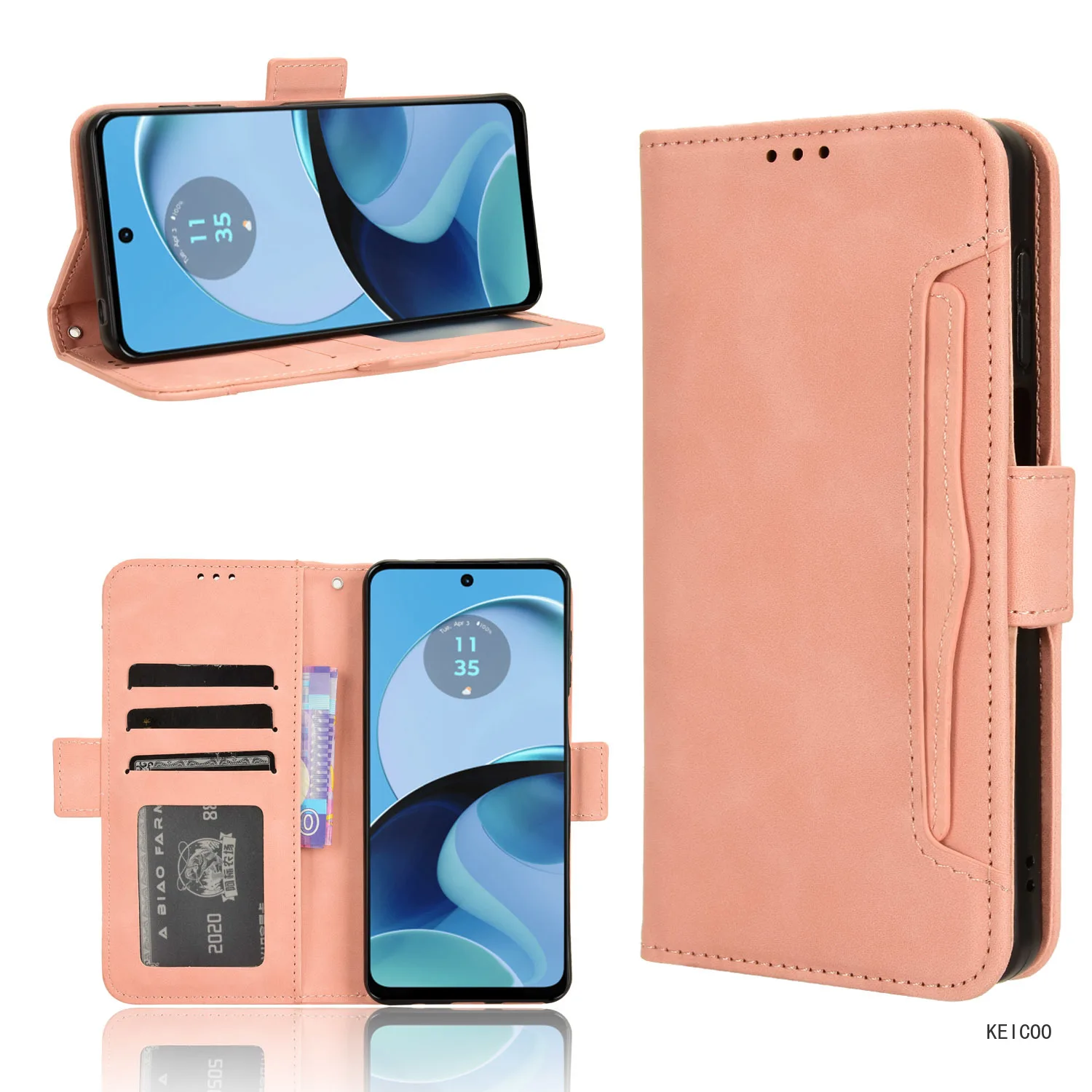 Card Insert Stand Holder Housing for Motorola Moto G14 G51 G71 G200 G 14 5G PAYF0010IN 4G Phone Shell Wallet Clip  Cover