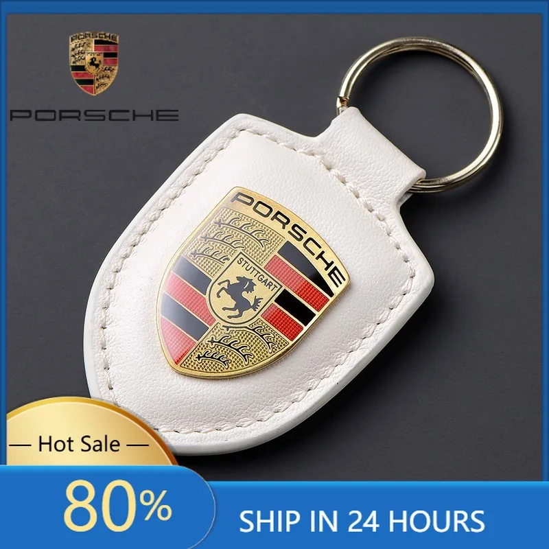 

Наклейки для интерьера автомобиля Porsche из искусственной кожи, брелок-подвеска для ключей, стильный аксессуар для Porsche Cayenne, Panamera, Macan, 911, Taycan