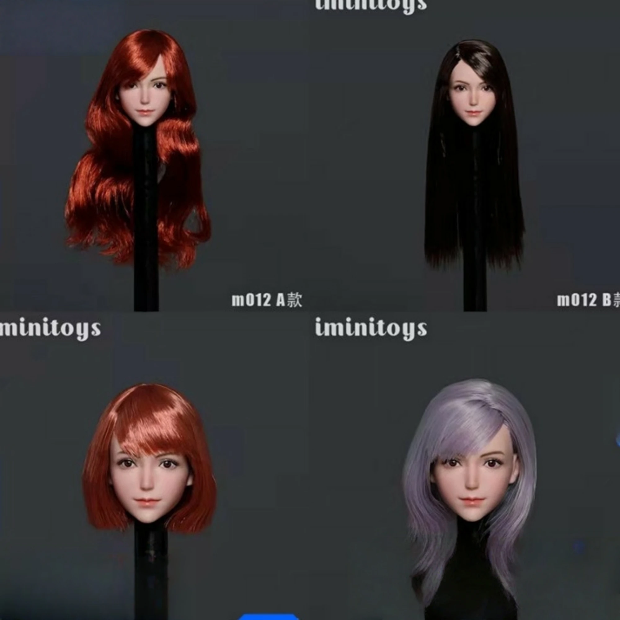 

IminiToys 1/6 M012 Pale Skin Anime Girl Head Model Fit 12'' Action Figure