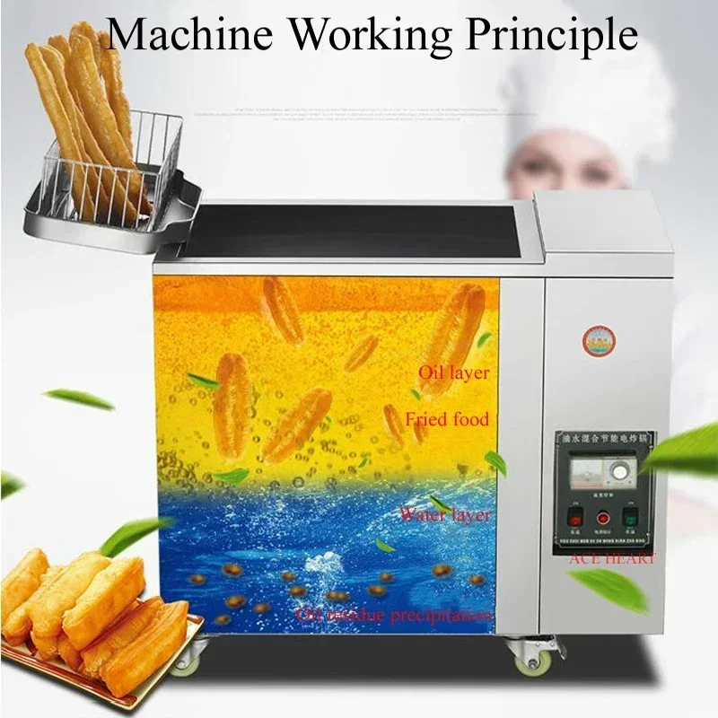 Commercial Electric Deep Fryer Oil Water Separation Frying Machine Stainless Steel Electric Deep Frying Pan