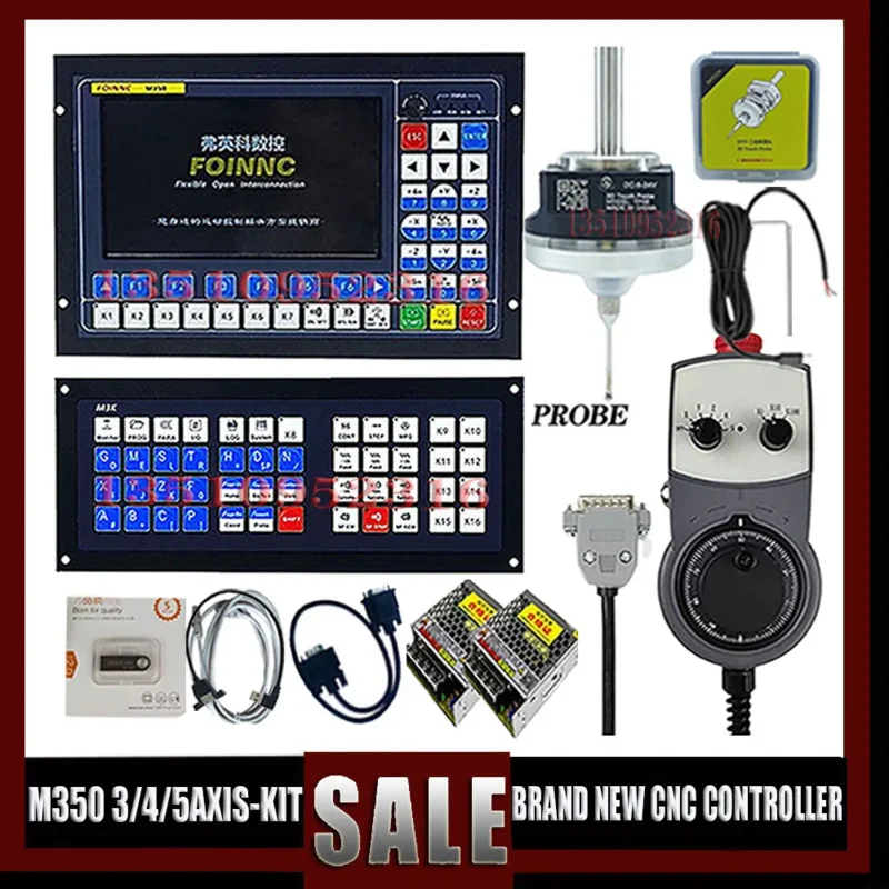 M350 sistema cnc 3- 4- 5 eixos kit controlador de motor mais recente teclado estendido 3d edge finder volante mpg 75w24v