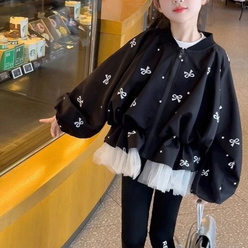 

Girls' 2025 Autumn Outfit New Jacket, Stylish Baseball, Children's Casual Girls' Top Jacket, Spliced Princess