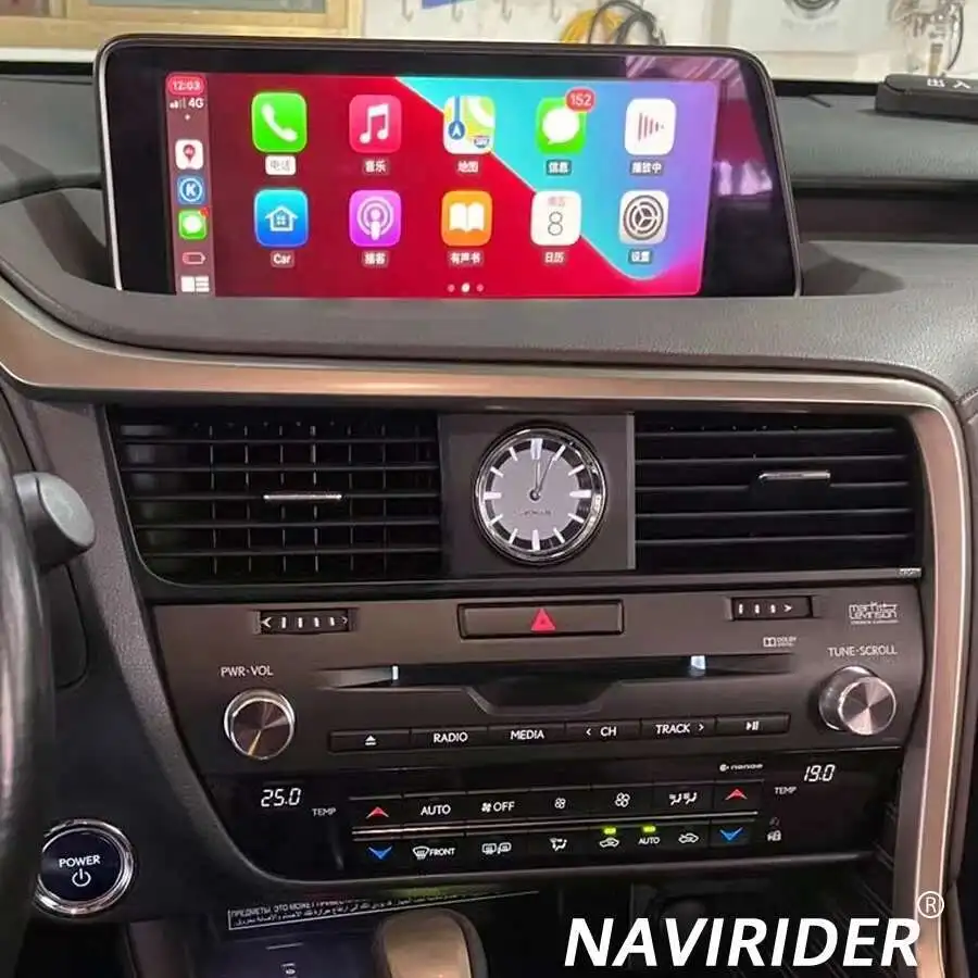 Navirider Android GPS BT pantalla Carplay para Lexus Rx450h RX200t RX350 RX300 RX 450H 200t 350 2016-2019 reproductor de vídeo estéreo para coche