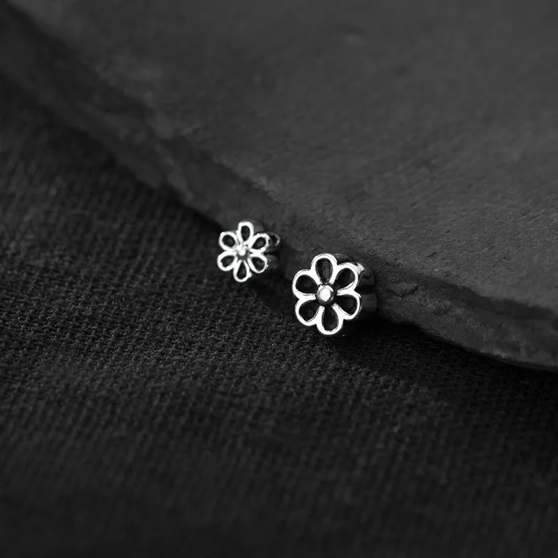 Real 925 Sterling Silver Accessories Flower Shape Spacer Beads for DIY Bracelet Necklace Jewelry Findings