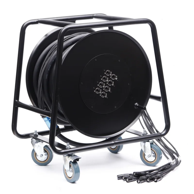 

2026-Pro 1 2 4 6 8 10 Channel ethercon RJ45 Cat6 Shielded Stage Audio Snake Cable with Pro Audio Video Cable Reel