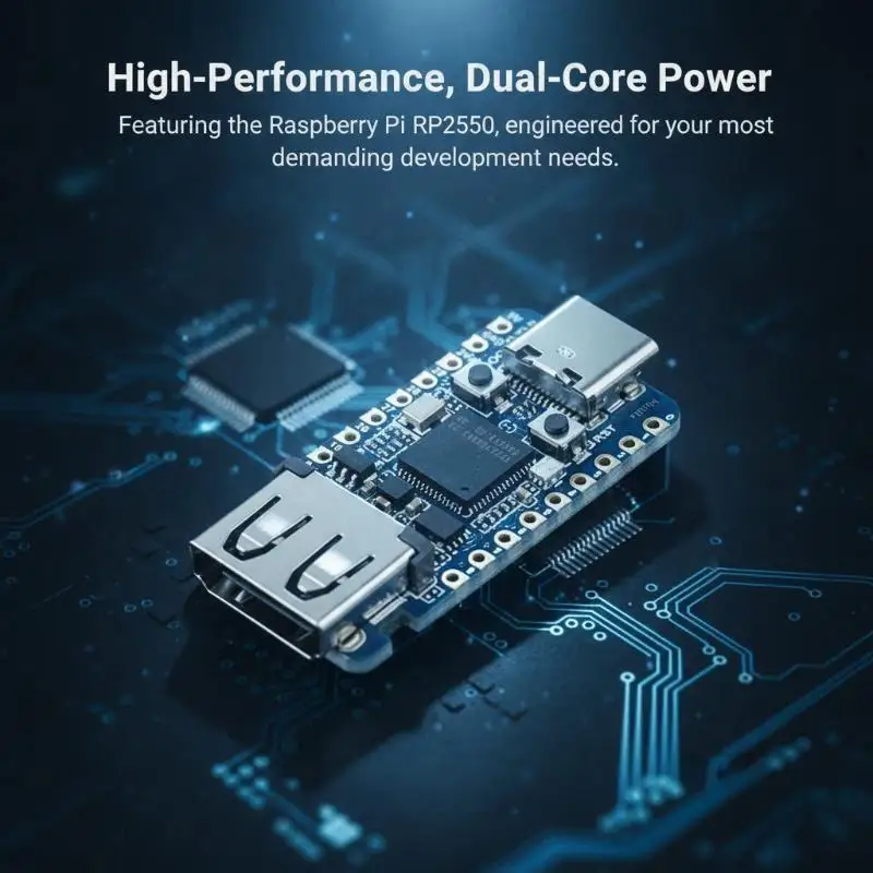 1Pcs RP2350 Microcontroller Development Board Type‑C And USB‑A Interface Module